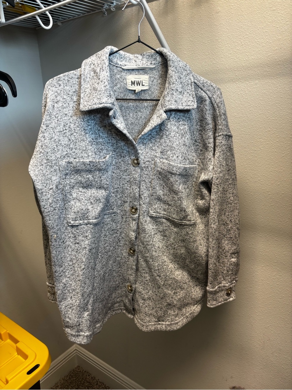 Grey Button-Up Women’s Shirt Jacket
